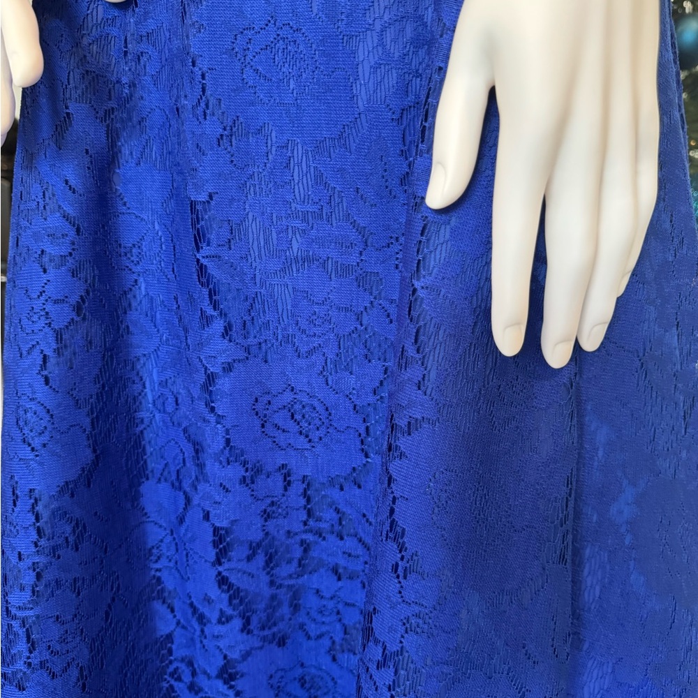 Gabby Skye Cobalt Blue Lace Midi Dress - Picture 3 of 12